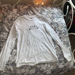 White Vans Shirt with Rose Print